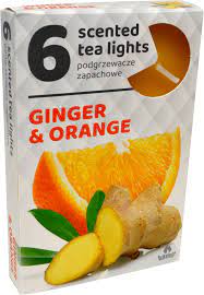 Sviečka čaj  6ks, ginger orange